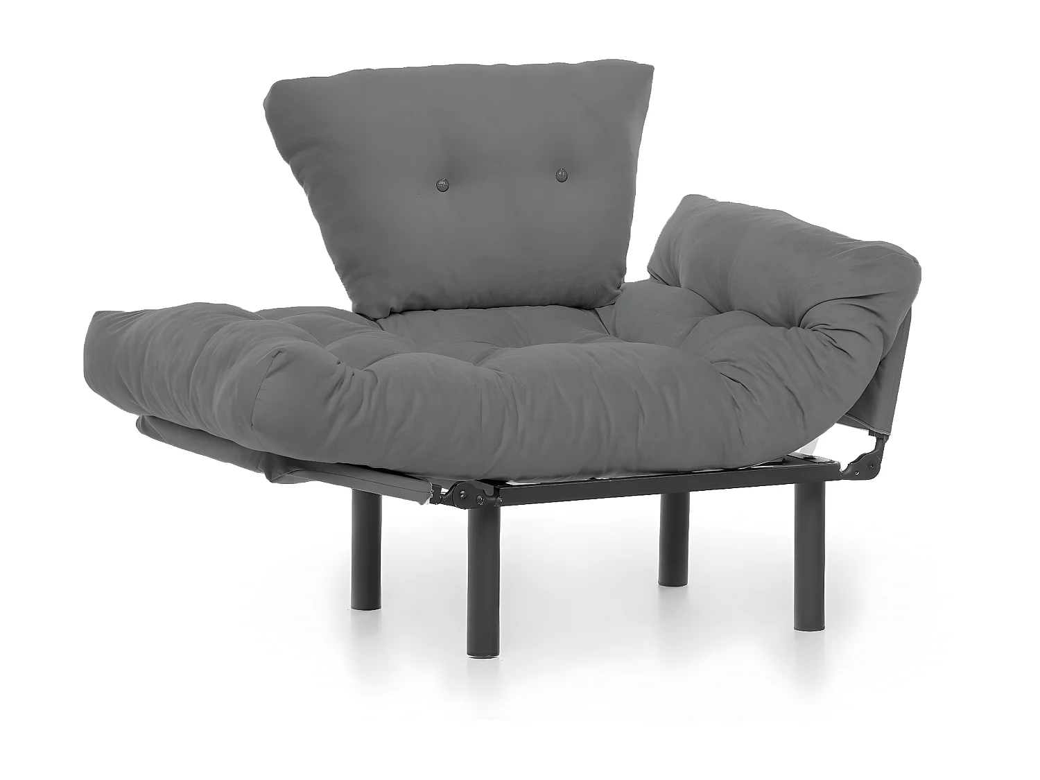 Fauteuil avec accoudoirs mobiles Tresa Velours Gris clair