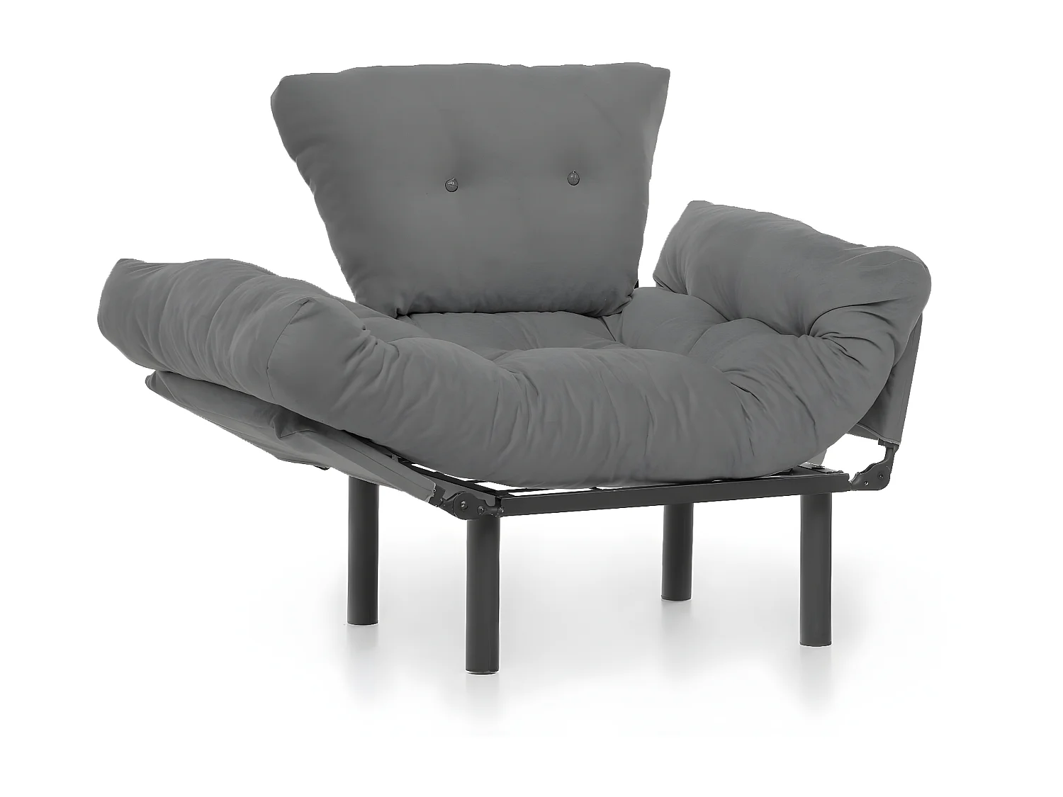 Fauteuil avec accoudoirs mobiles Tresa Velours Gris clair