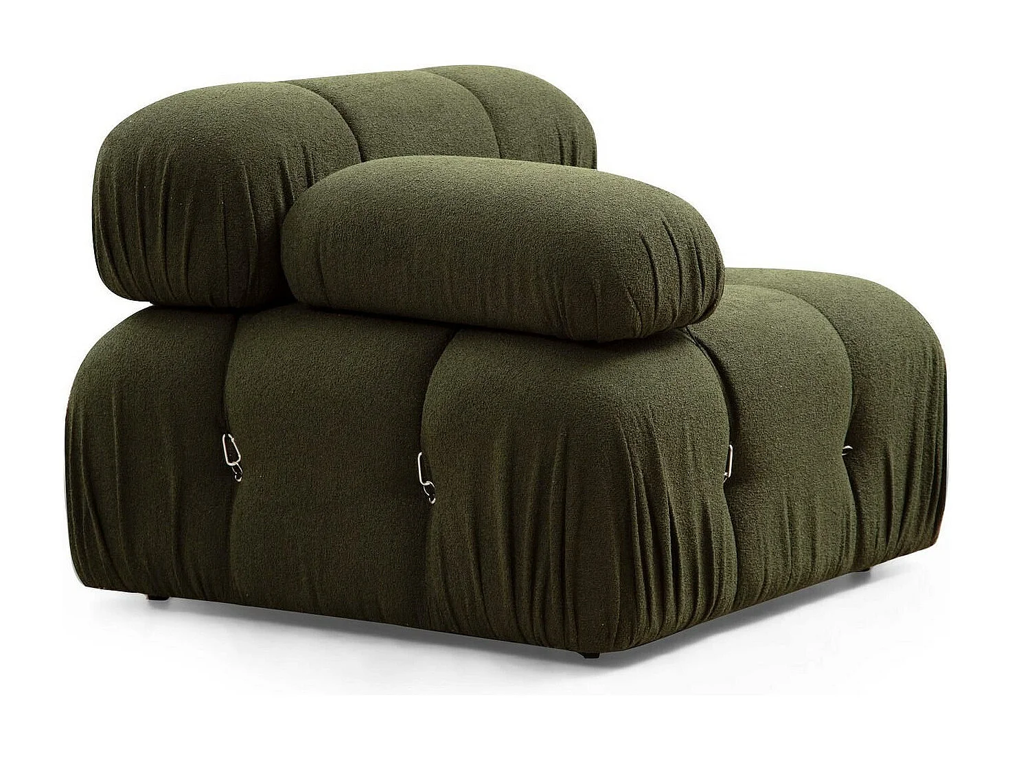 Fauteuil accoudoir ou module d'angle gauche Nourhane Tissu Vert