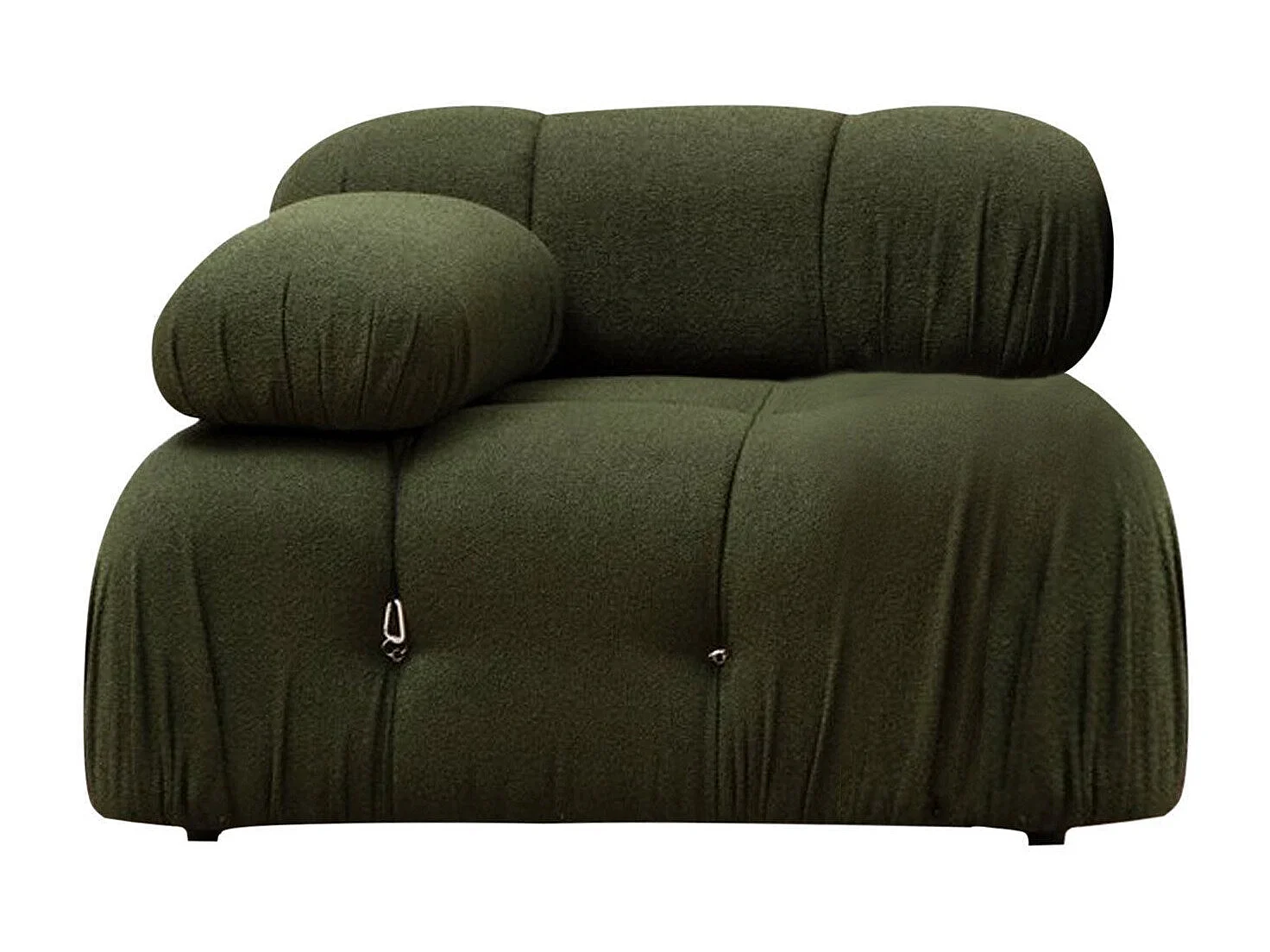 Fauteuil accoudoir ou module d'angle gauche Nourhane Tissu Vert