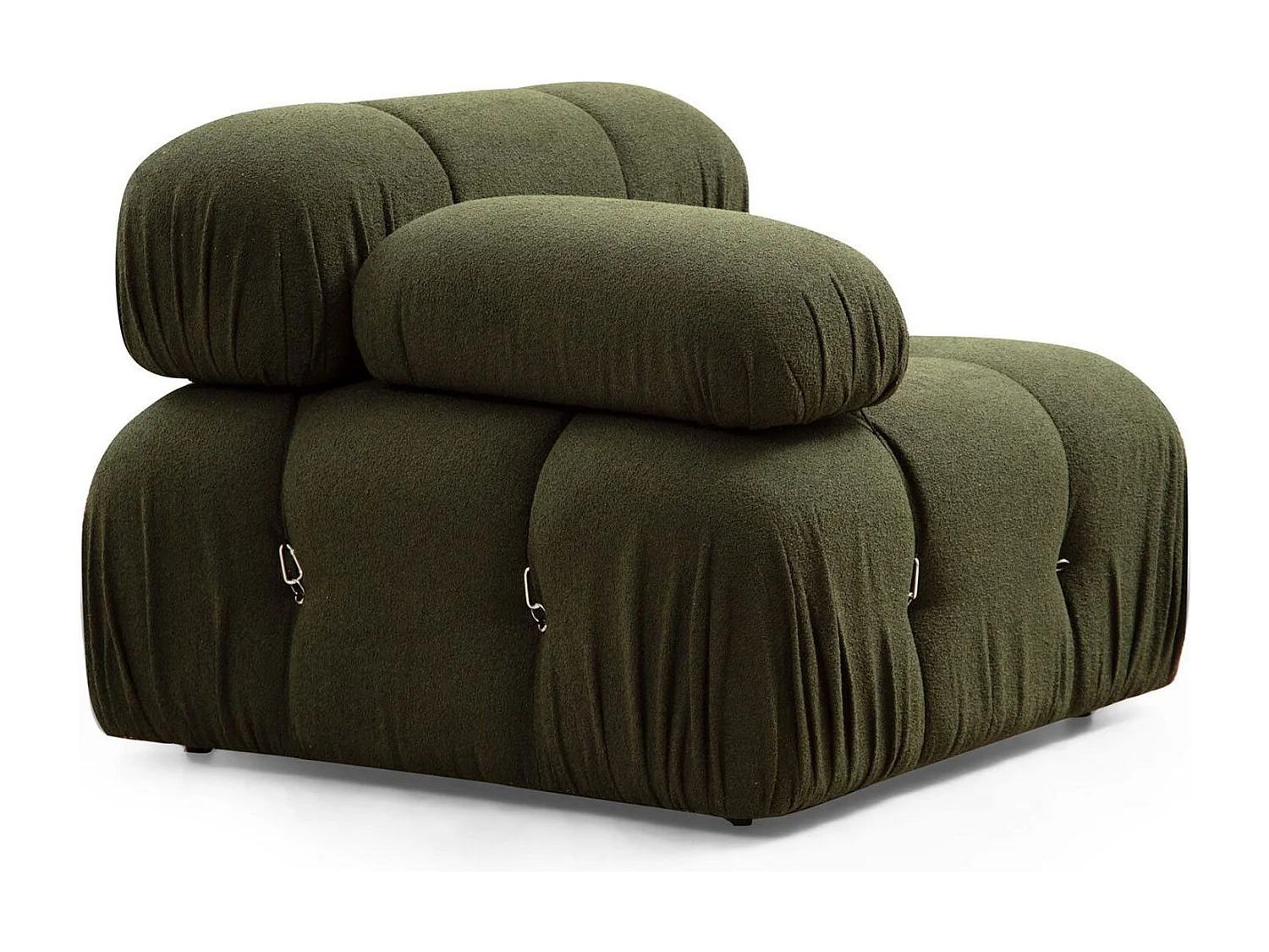 Eleganter 1-Sitzer-Sessel, grün, 95x95x75 cm | Gestell aus Buchenholz und Spanplatte, 100 % Polyester, abnehmbare Rücken- und Armlehne | Per