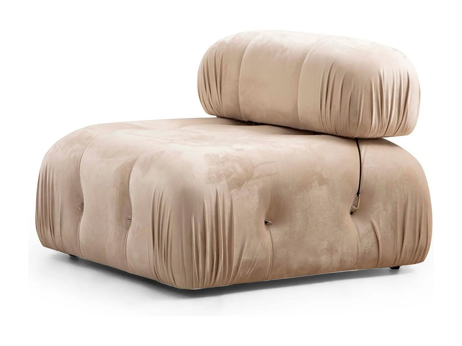 Sillón modular Altadena A103, De color marrón claro, 75x95x95cm, Tapiz, Patas: Plástico