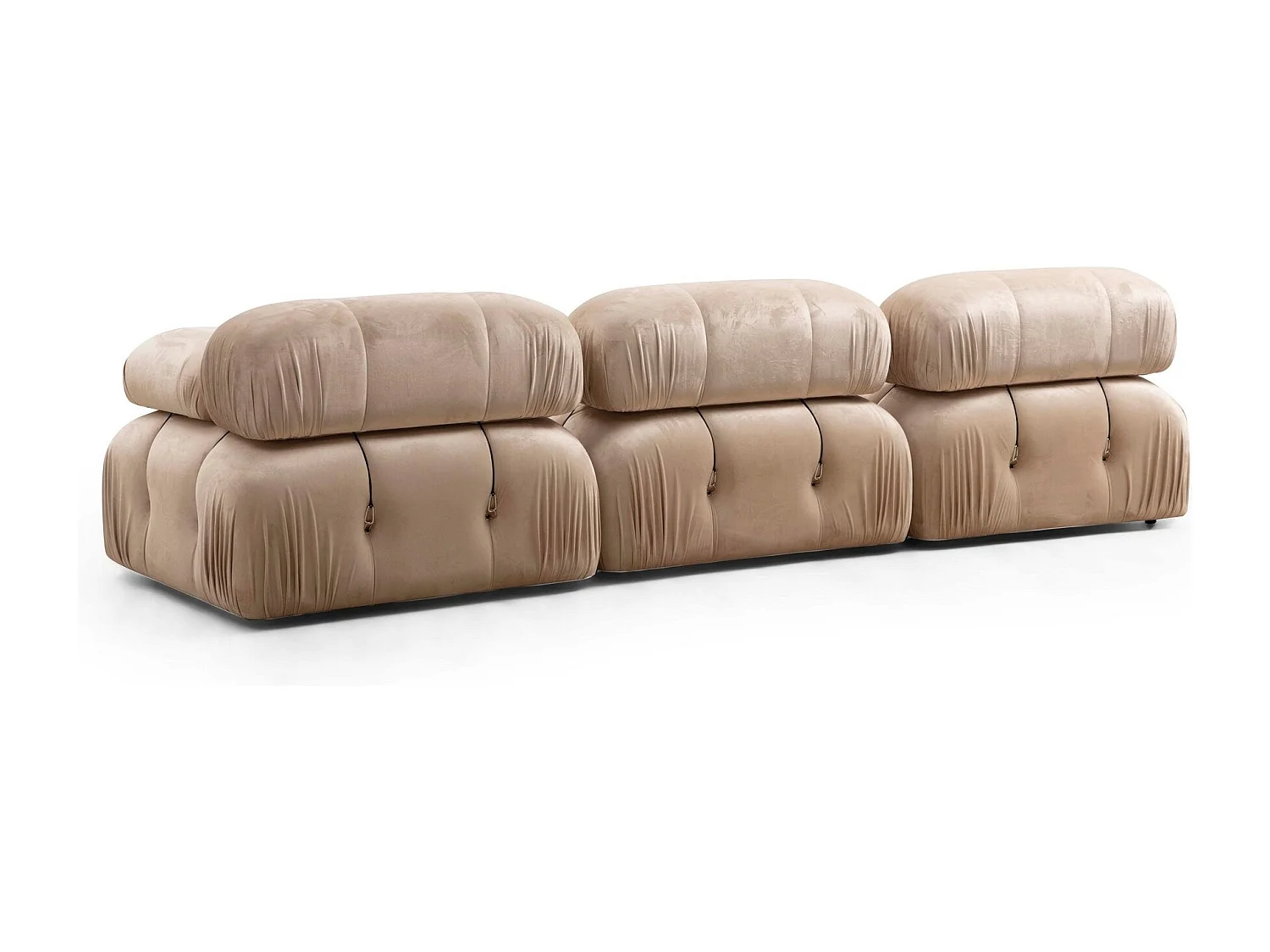 Sillón modular Altadena A103, De color marrón claro, 75x95x95cm, Tapiz, Patas: Plástico
