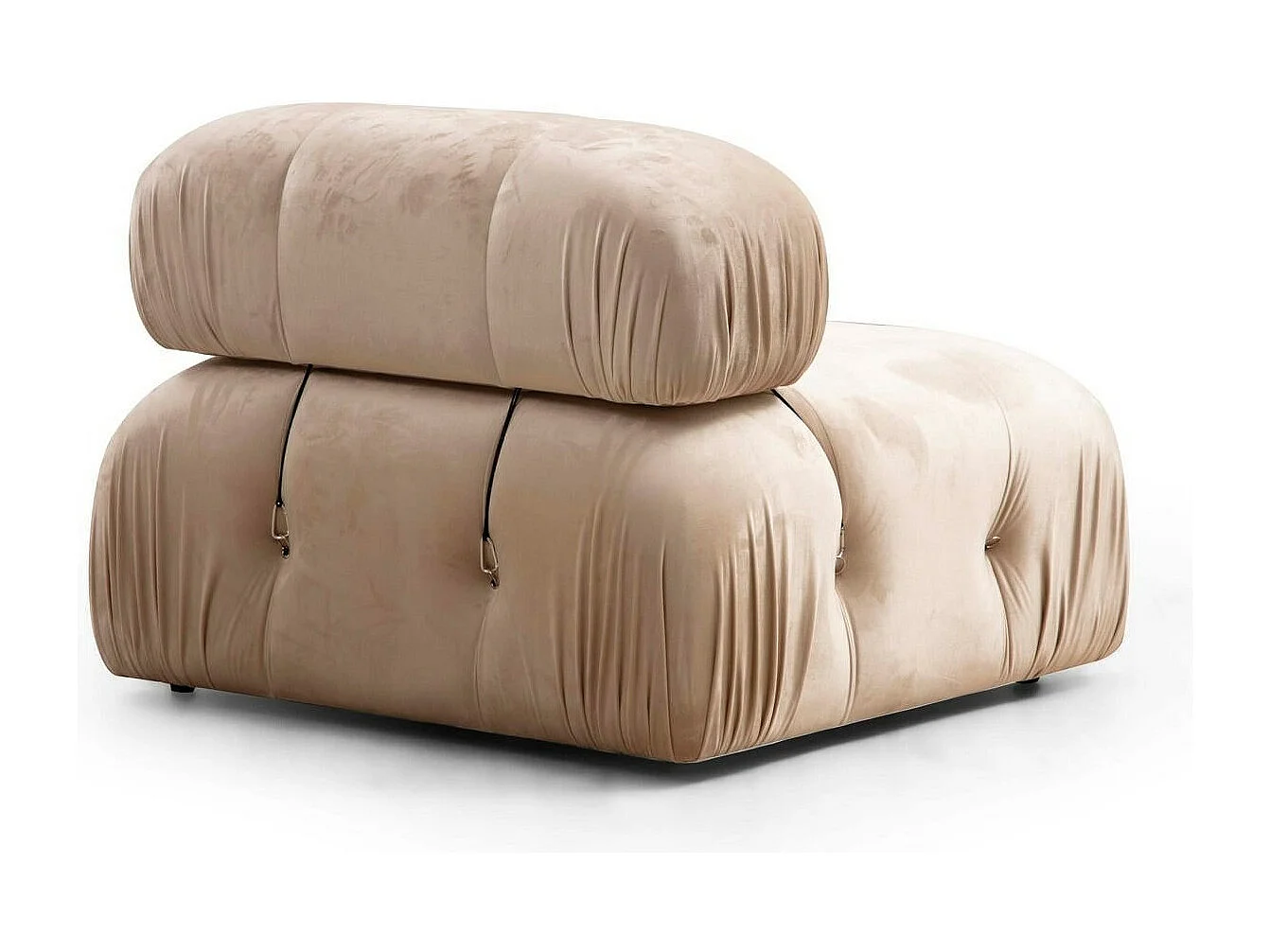 Elegante poltrona a 1 posto, crema, 95 x 95 x 75 cm | Struttura in legno di faggio, 100% poliestere, schienale sfoderabile, morbida schiuma