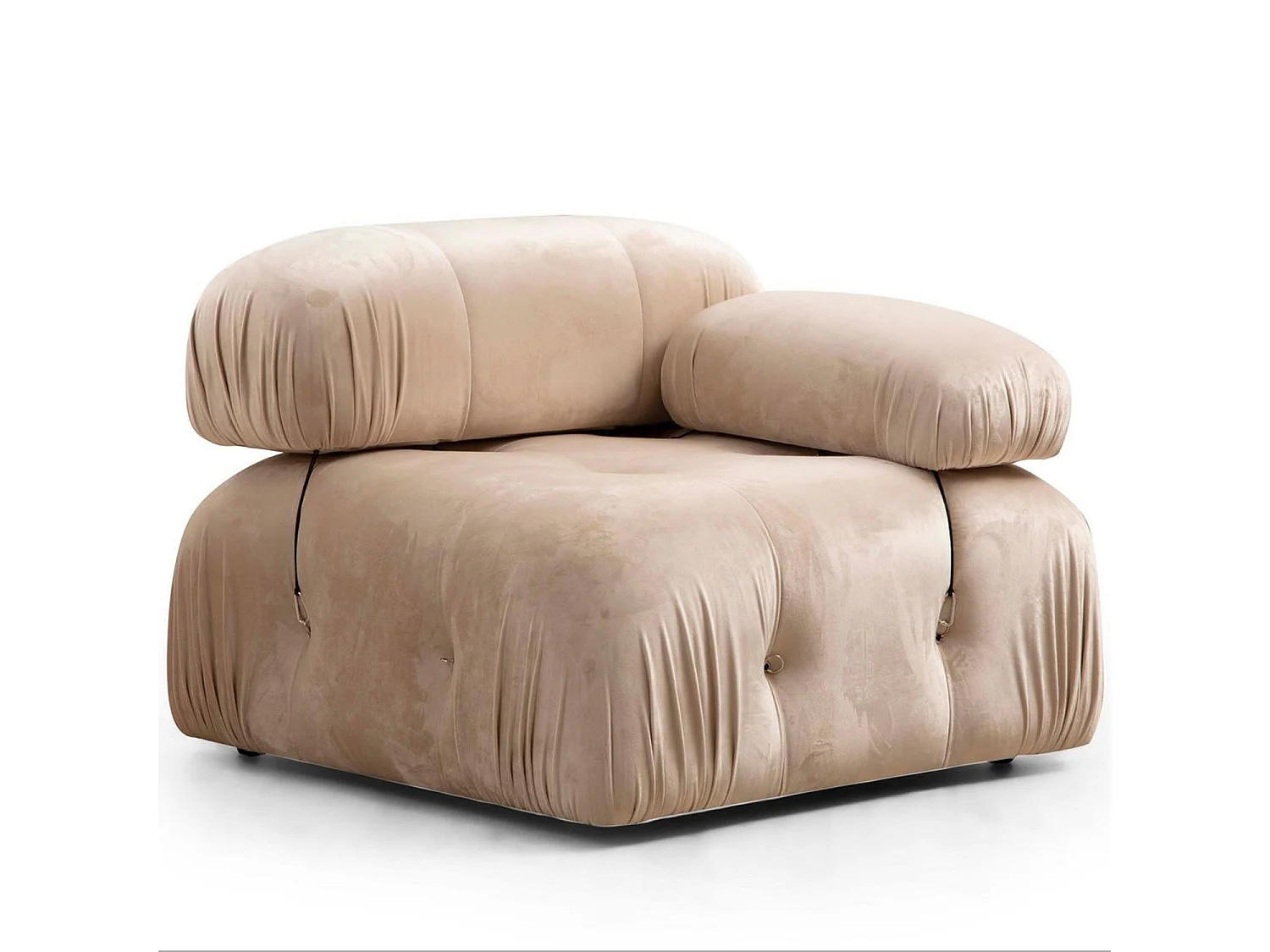 Sillón modular Altadena A107, De color marrón claro, 75x95x95cm, Tapiz, Patas: Plástico