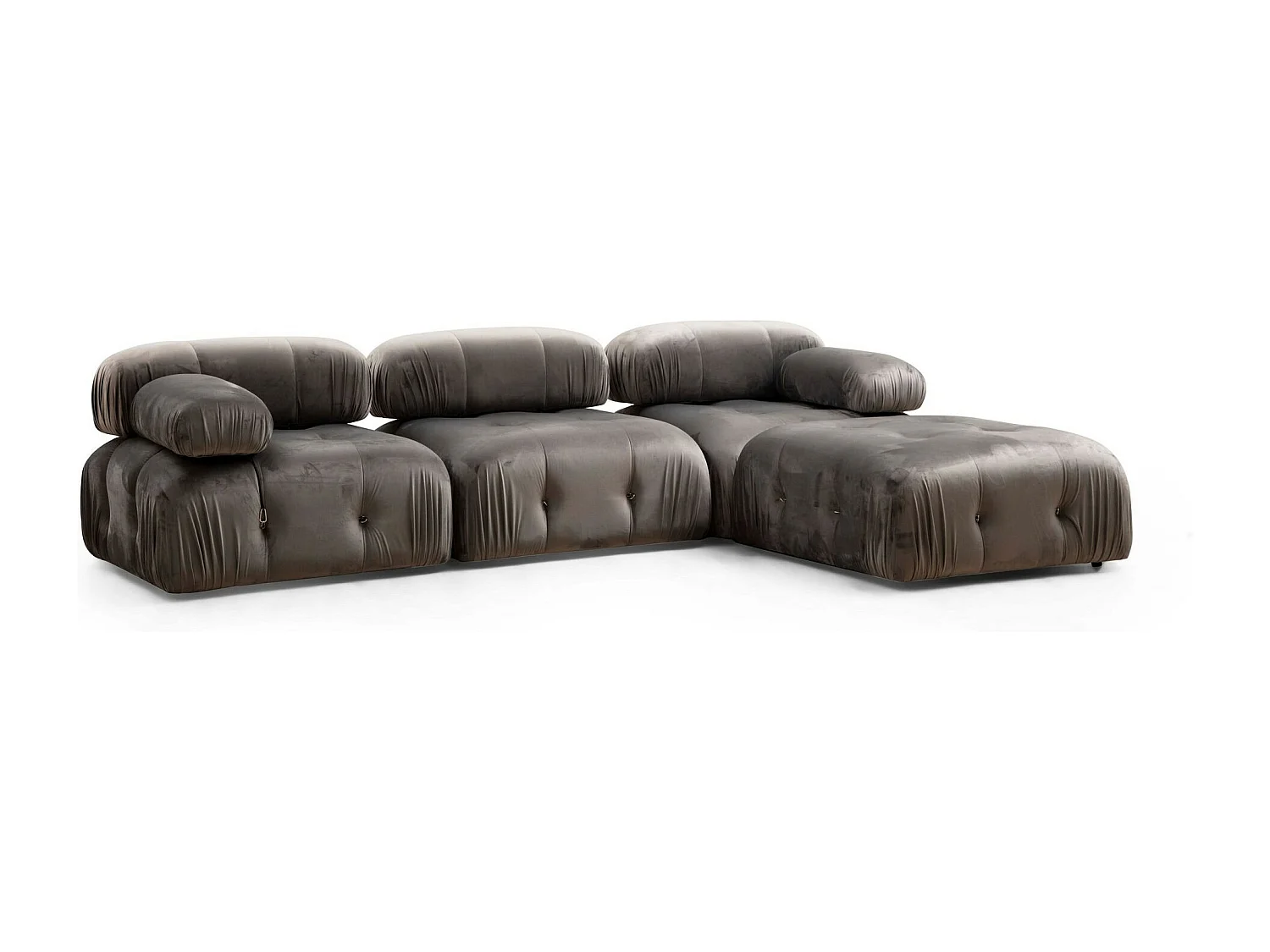 Sillón modular Altadena A107, Gris, 75x95x95cm, Tapiz, Patas: Plástico