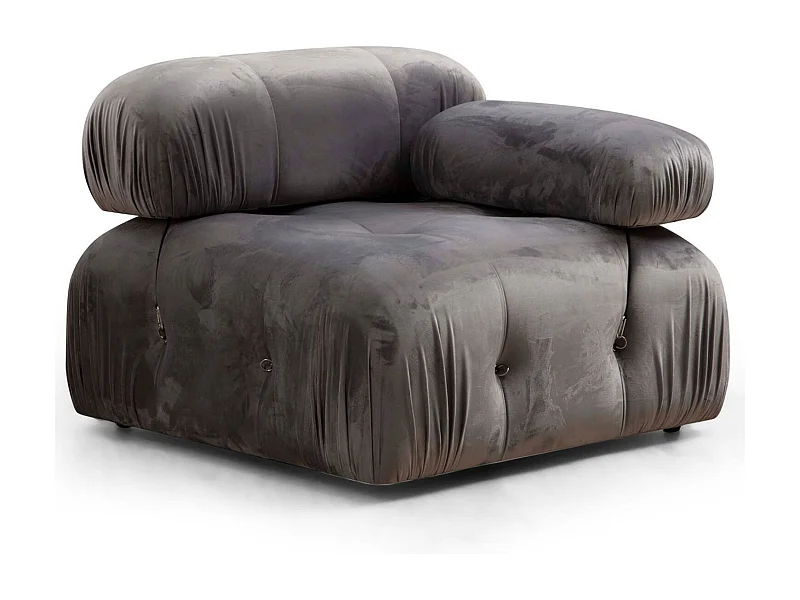 Poltrona elegante de 1 lugar, cinza, 95 x 95 x 75 cm | Estrutura em madeira de faia e aglomerado, 100% poliéster, encosto e braço removíveis | Perfeit