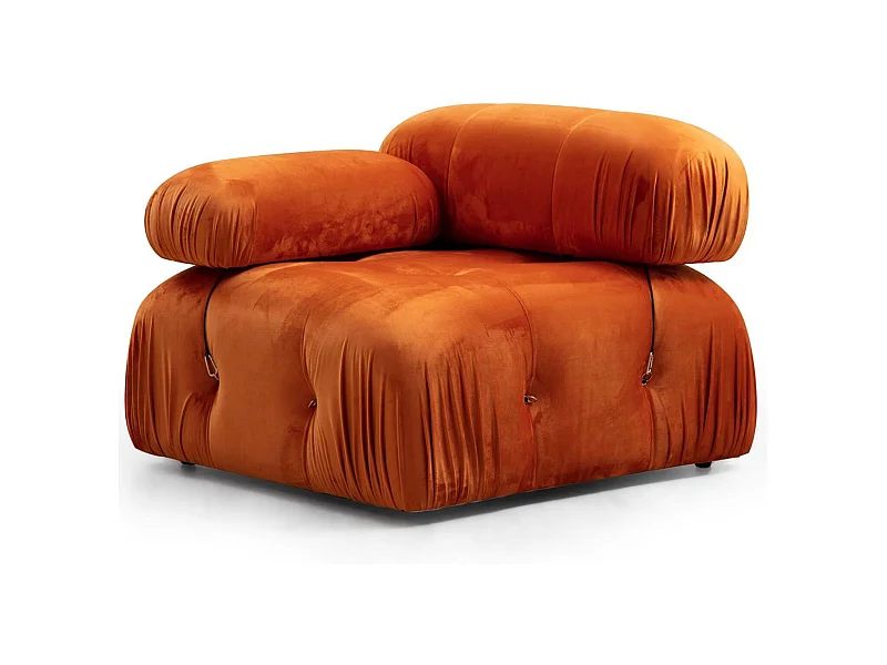 Sillón modular Altadena A107, Rojo, 75x95x95cm, Tapiz, Patas: Plástico