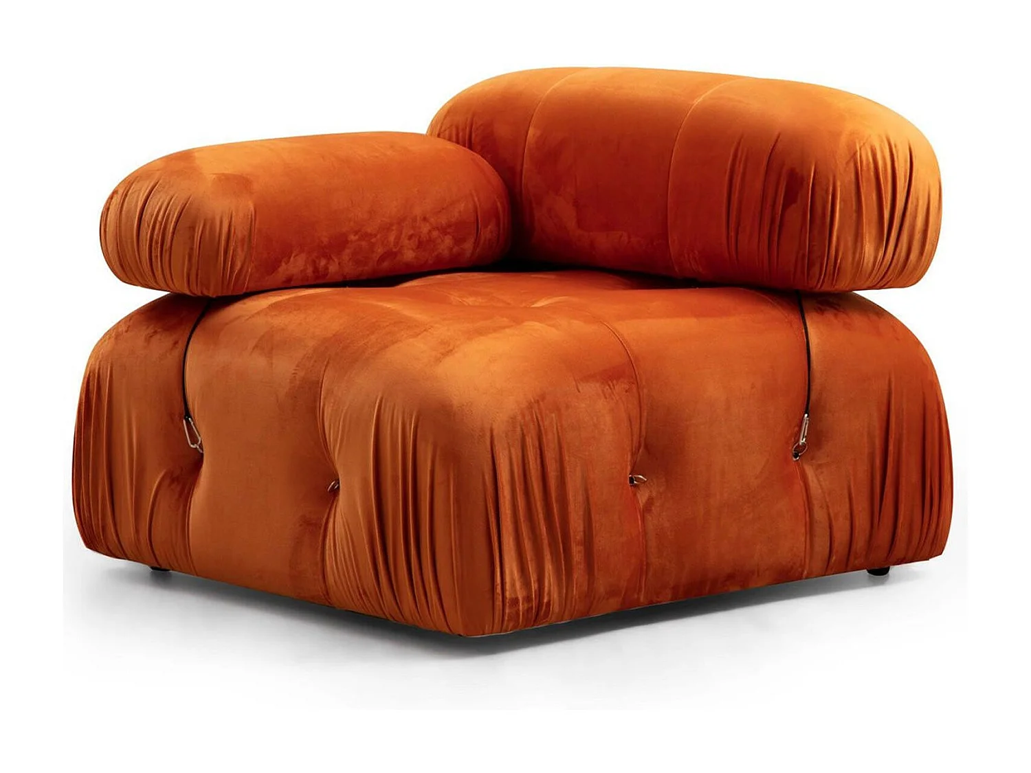 Eleganter 1-Sitzer Sessel, orange, 95x95x75 cm | Gestell aus Buchenholz und Spanplatte, 100% Polyester, abnehmbare Rücken- und Armlehne | Pe