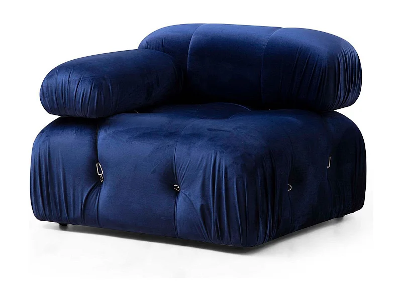 Sillón modular Altadena A107, Azul, 75x95x95cm, Tapiz, Patas: Plástico