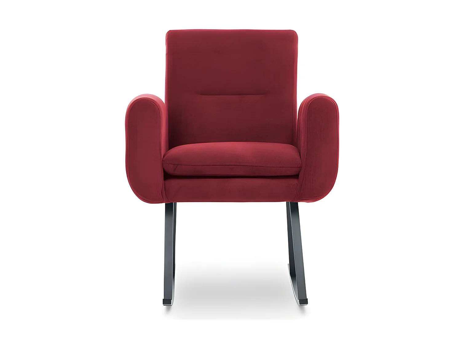Fauteuil à bascule Calvet Tissu Bordeaux et Métal Noir