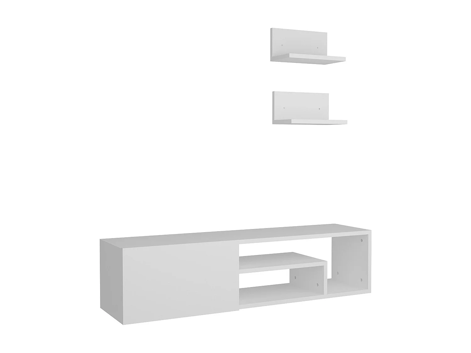 Móvel de TV moderno – 120 cm – branco – aglomerado revestido em melamina