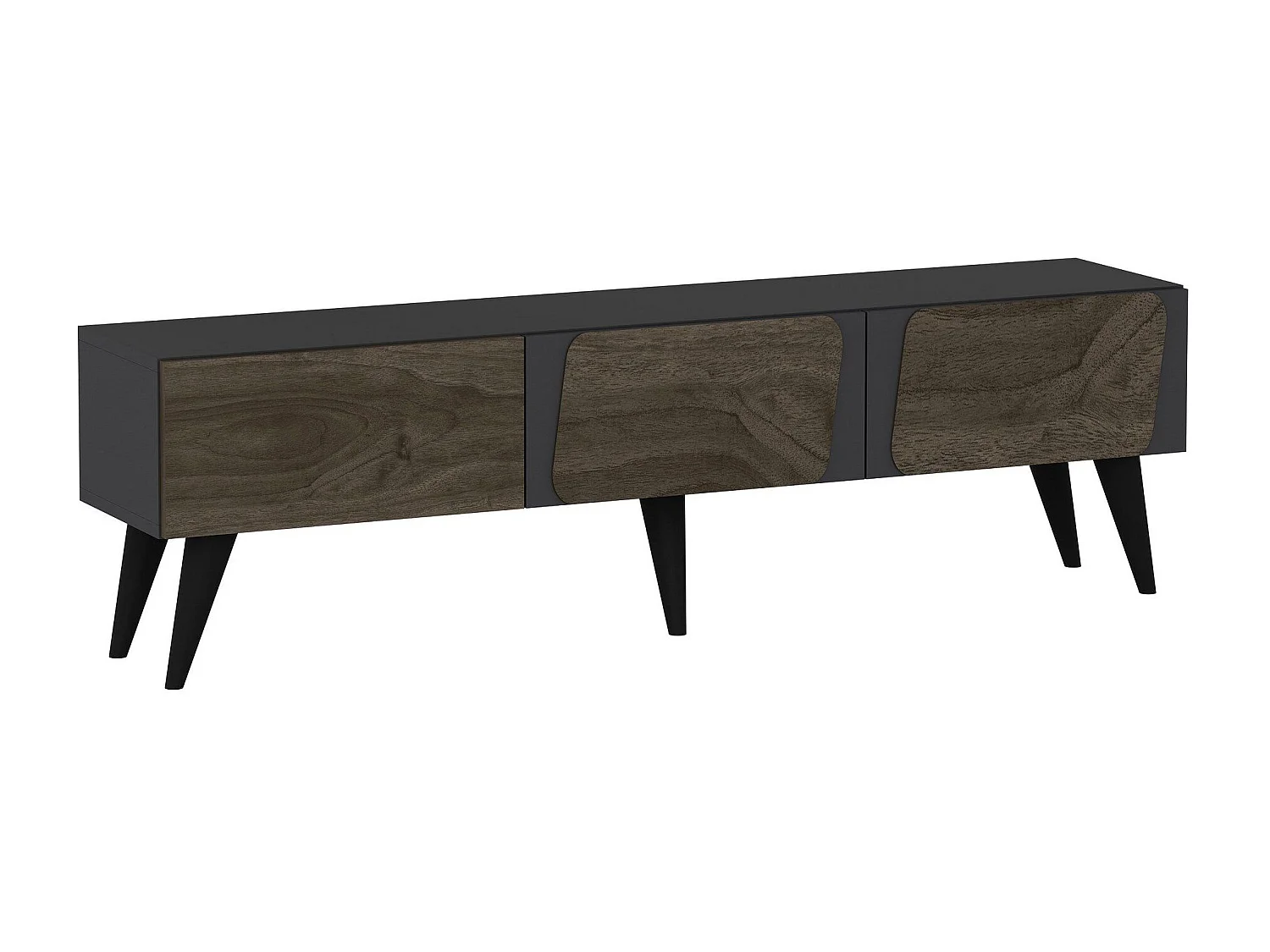 Mueble de TV – 150cmx30cmx43cm – Antracita y Nogal – MDF