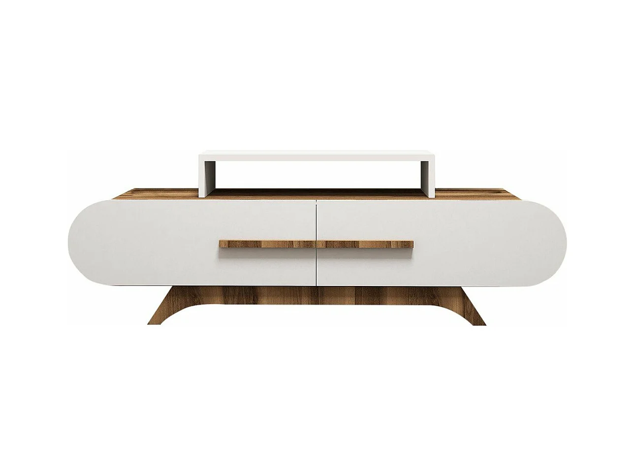 Mobile TV 2 ante decor noce e bianco L145 cm - Rose