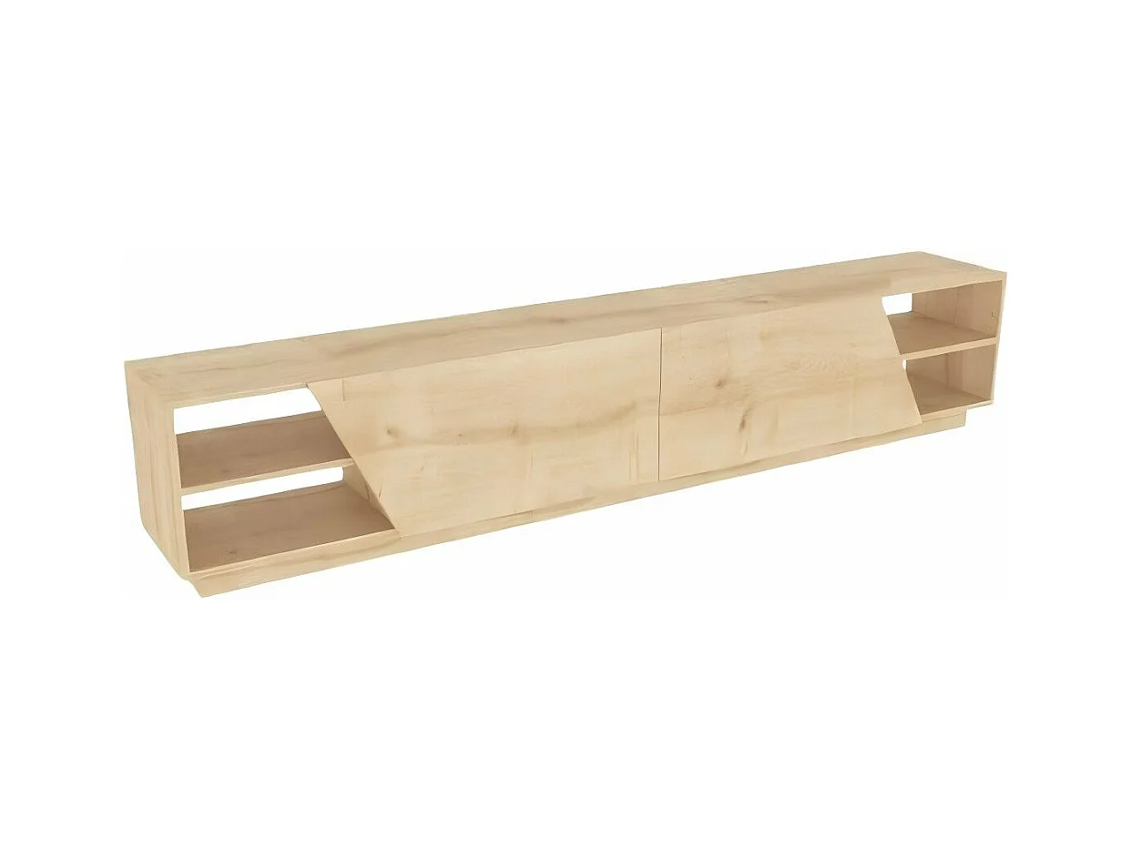 Meuble TV 4 étagères 2 portes L240 cm - Rhodes