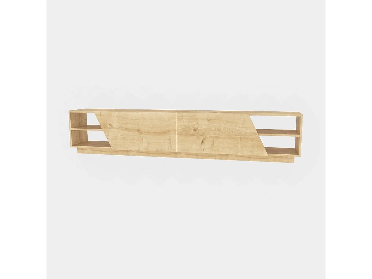 Meuble TV 4 étagères 2 portes L240 cm - Rhodes