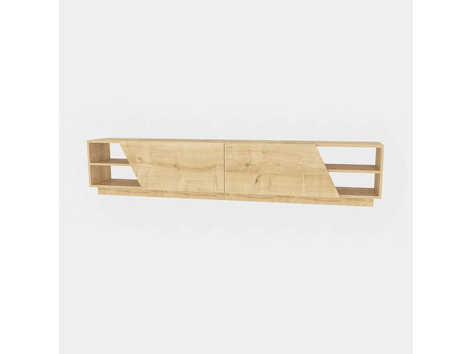 Meuble TV 4 étagères 2 portes L240 cm - Rhodes