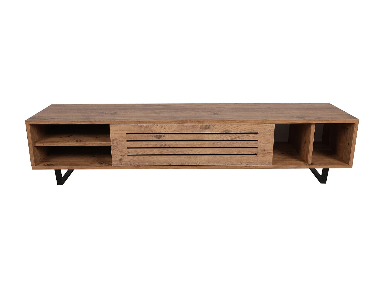 Industrieller TV-Schrank – 160 x 35 x 40 cm – Atlantische Kiefer – Melaminbeschichtete Spanplatte