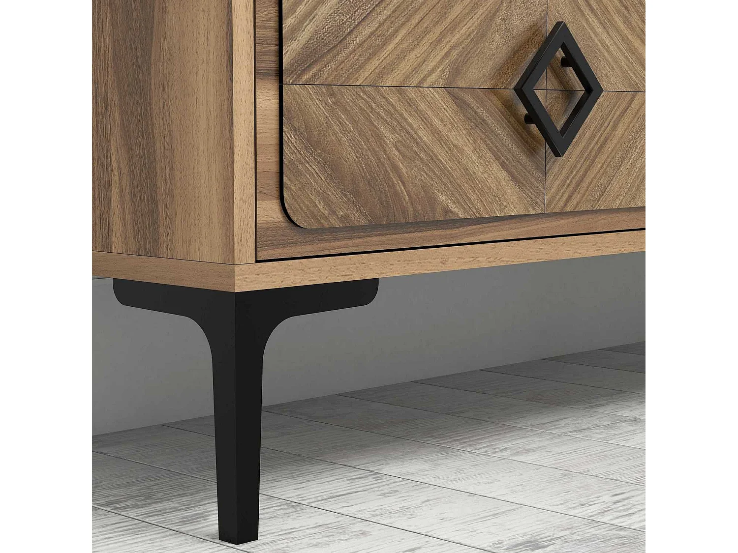 Mueble de TV moderno – 180 cm x 52 cm x 35 cm – nogal – melamina