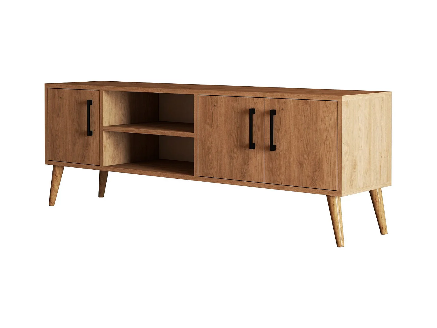 Meuble TV 3 portes Elena L150cm Chêne clair