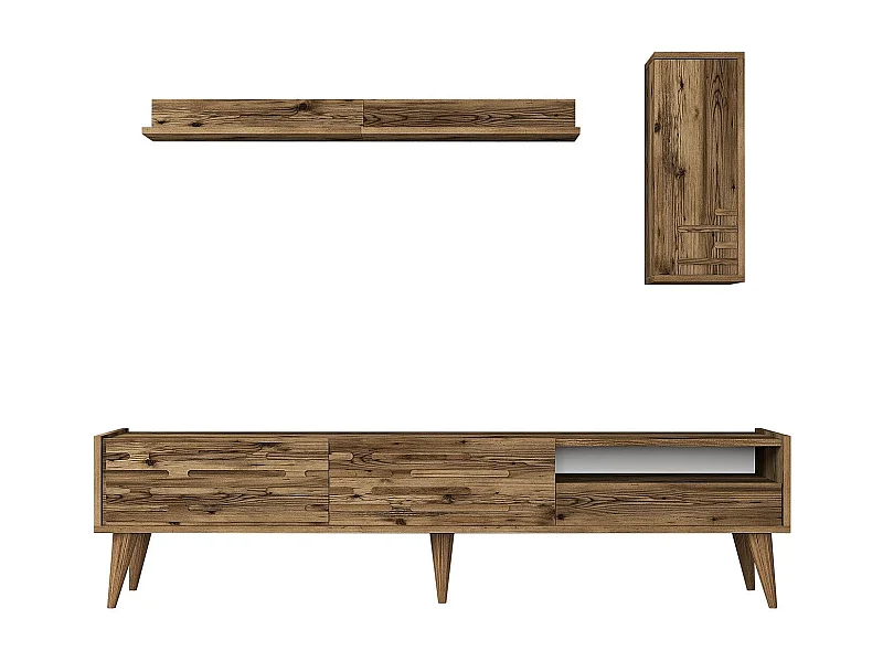 TV-Ständer – 180 cm breit – Walnuss – Melamin