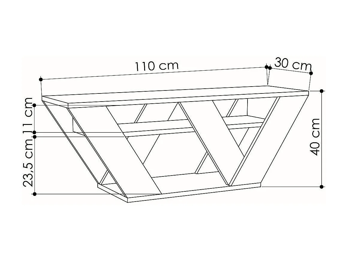 TV-Möbel 3 Regale L110 cm - Pipralla