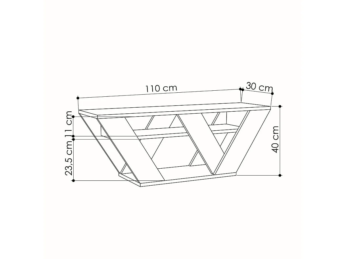 Mueble de TV 3 estantes L110 cm - Pipralla