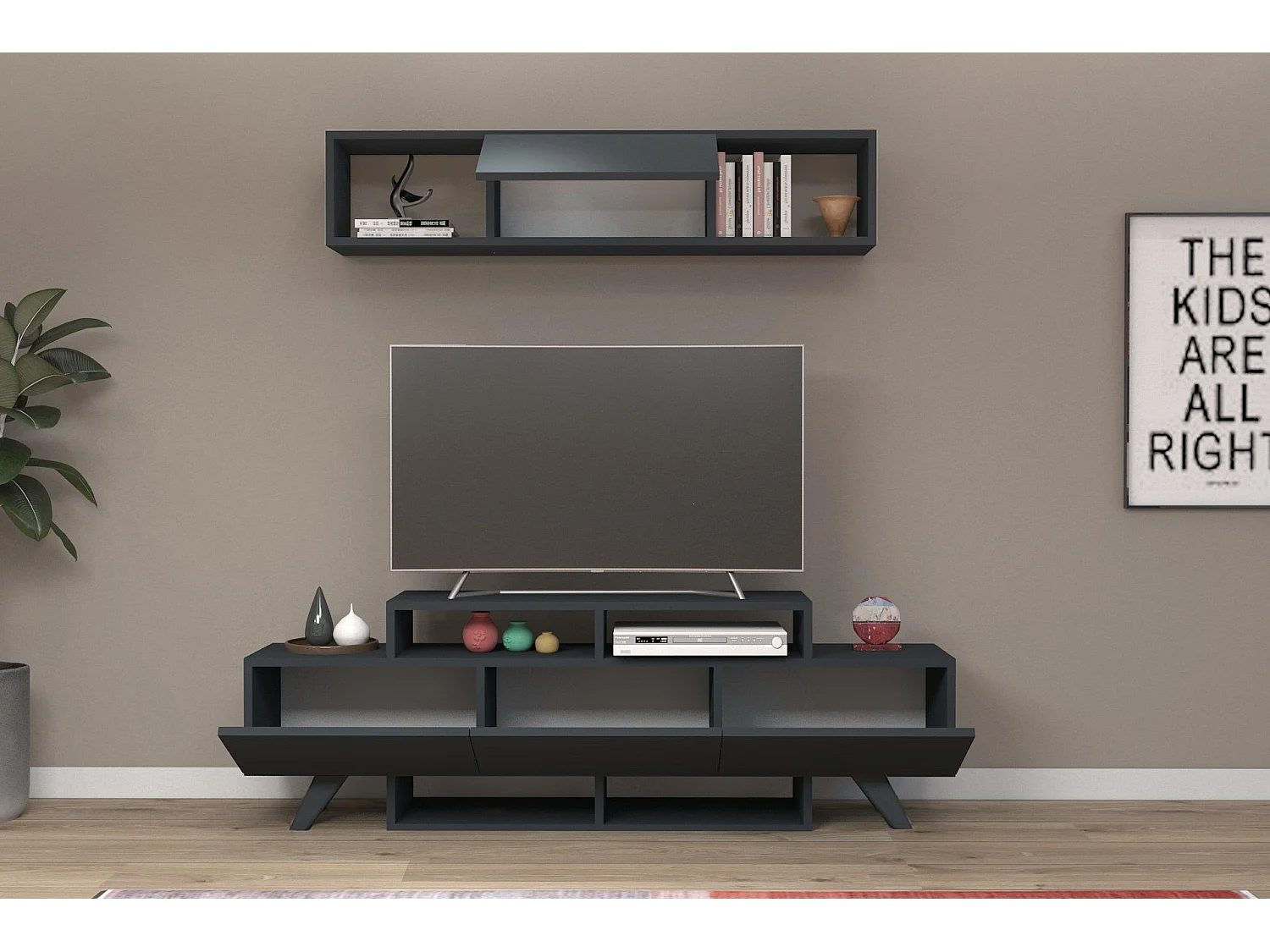 TV-Schrank - Alwin Unit - Anthrazit