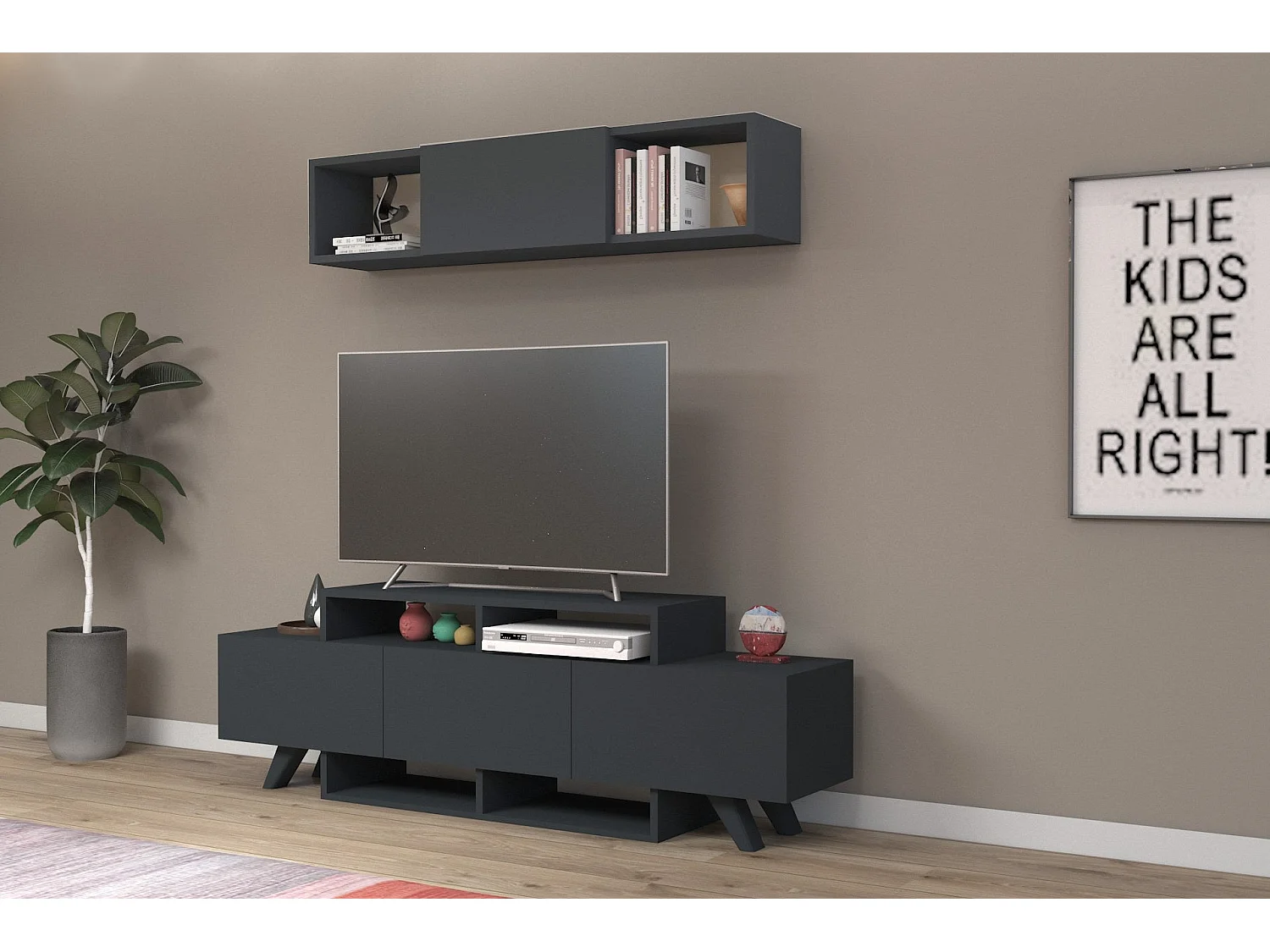 TV-Schrank - Alwin Unit - Anthrazit