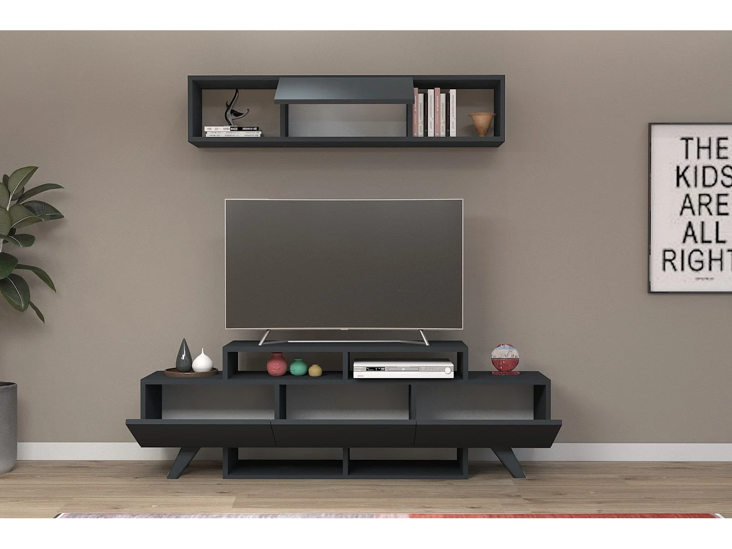 TV-Schrank - Alwin Unit - Anthrazit