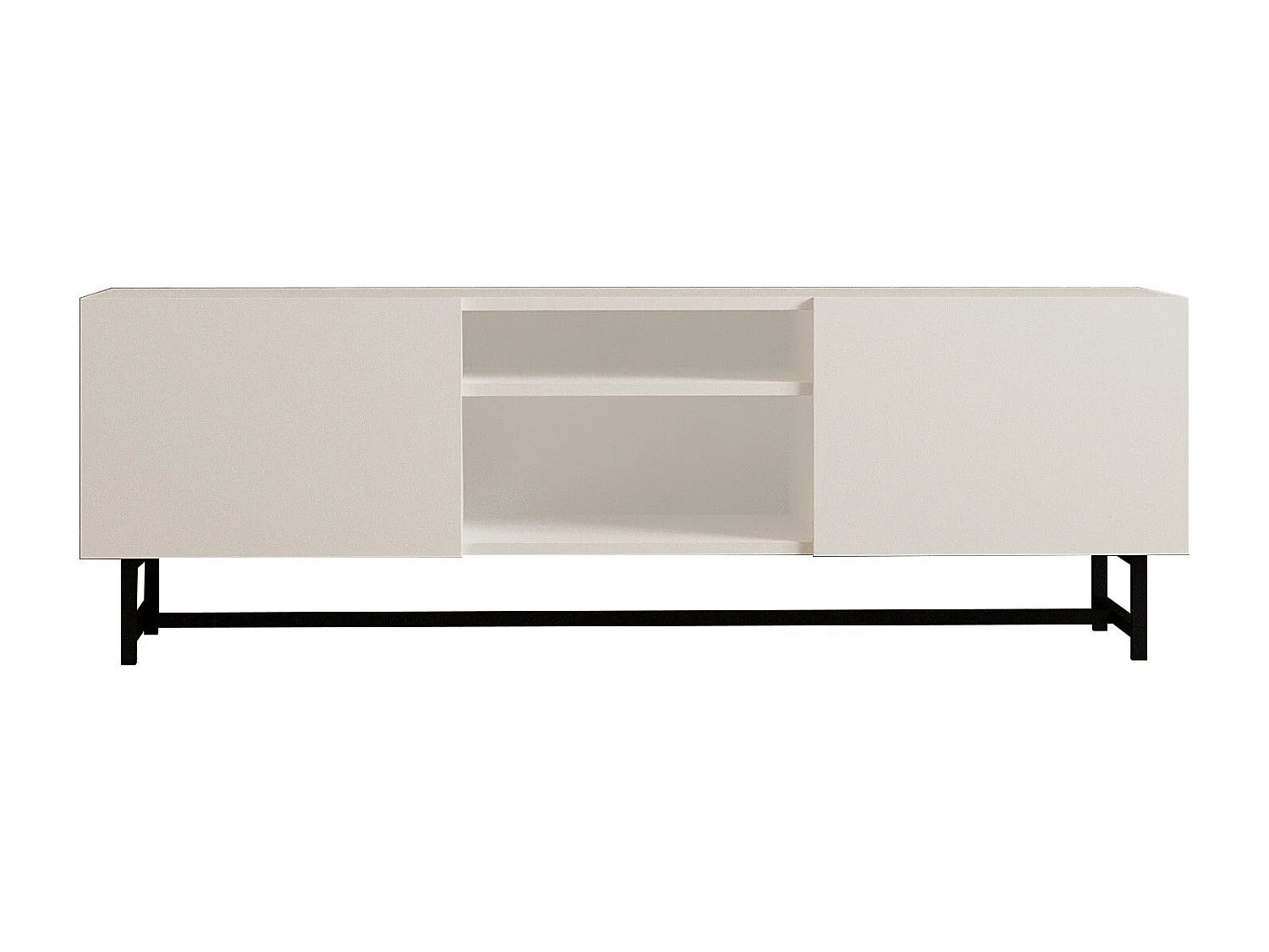 Mesa de tv Kailua 1474, Negro|Blanco, 150x50x42cm