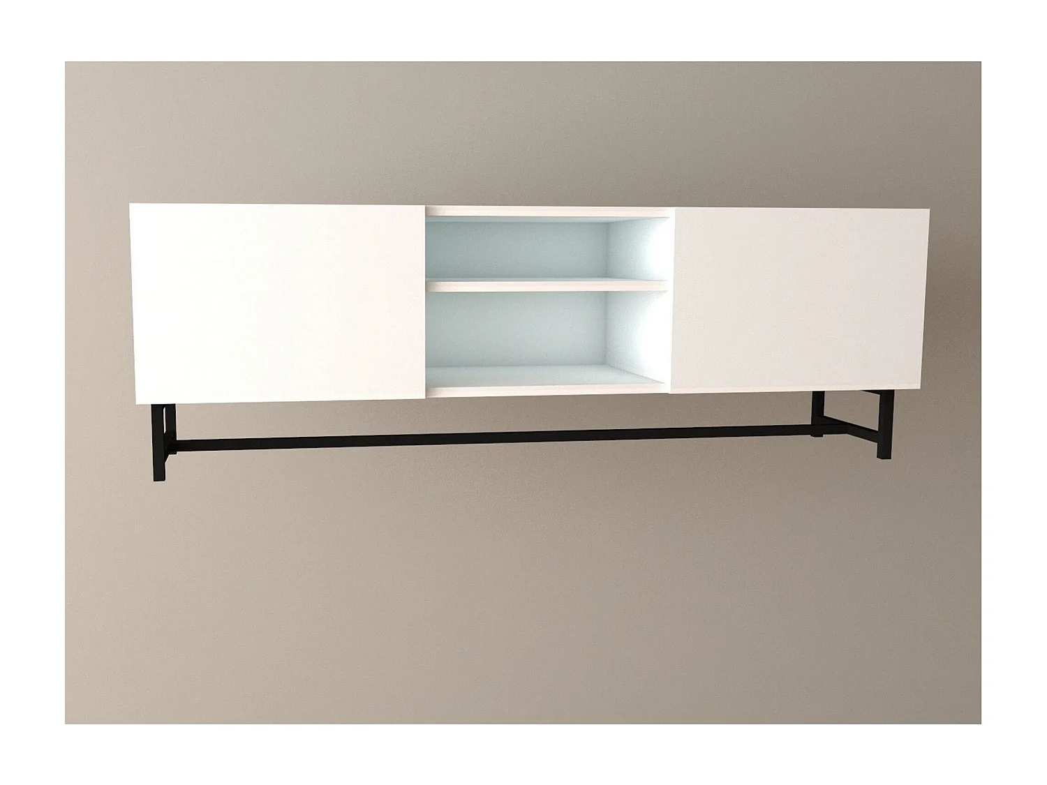 TV-meubel – 150 cm x 50 cm x 36,8 cm – Wit – Melamine gecoate spaanplaat