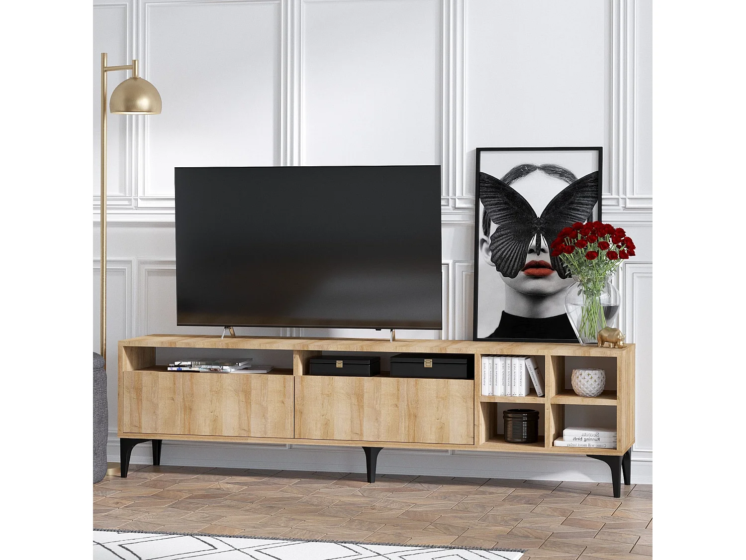 Móvel de TV – 180cm – Carvalho – Melamina