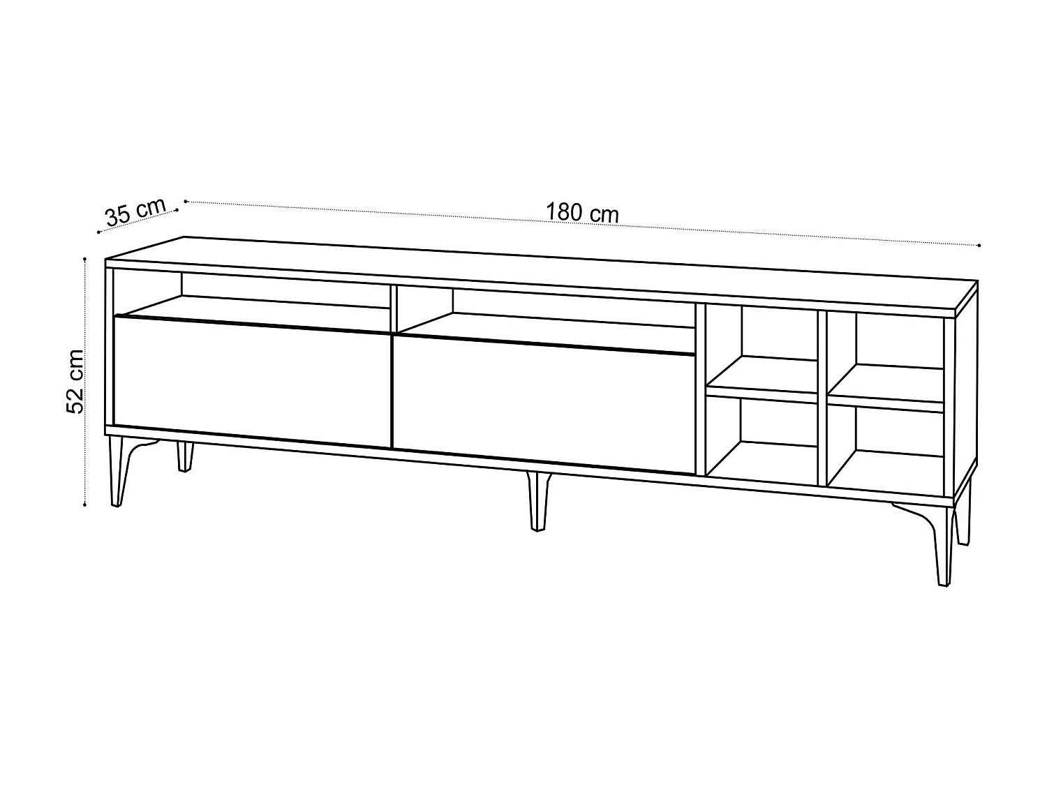 Móvel de TV – 180cm – Carvalho – Melamina