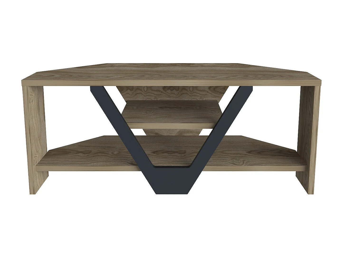 Eleganter TV-Ständer, Walnuss und Schwarz, 90 x 35 x 36,8 cm | 100 % melaminbeschichtete Spanplatte, 18 mm stark | Modernes Design für Wohn- und Entertainmenträume