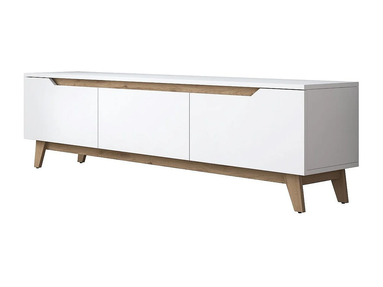 Meuble TV 3 portes blanc - L180 cm