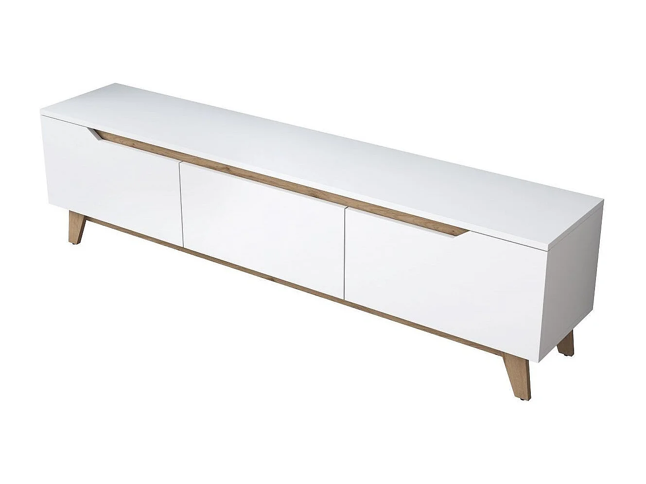 Meuble TV 3 portes blanc - L180 cm