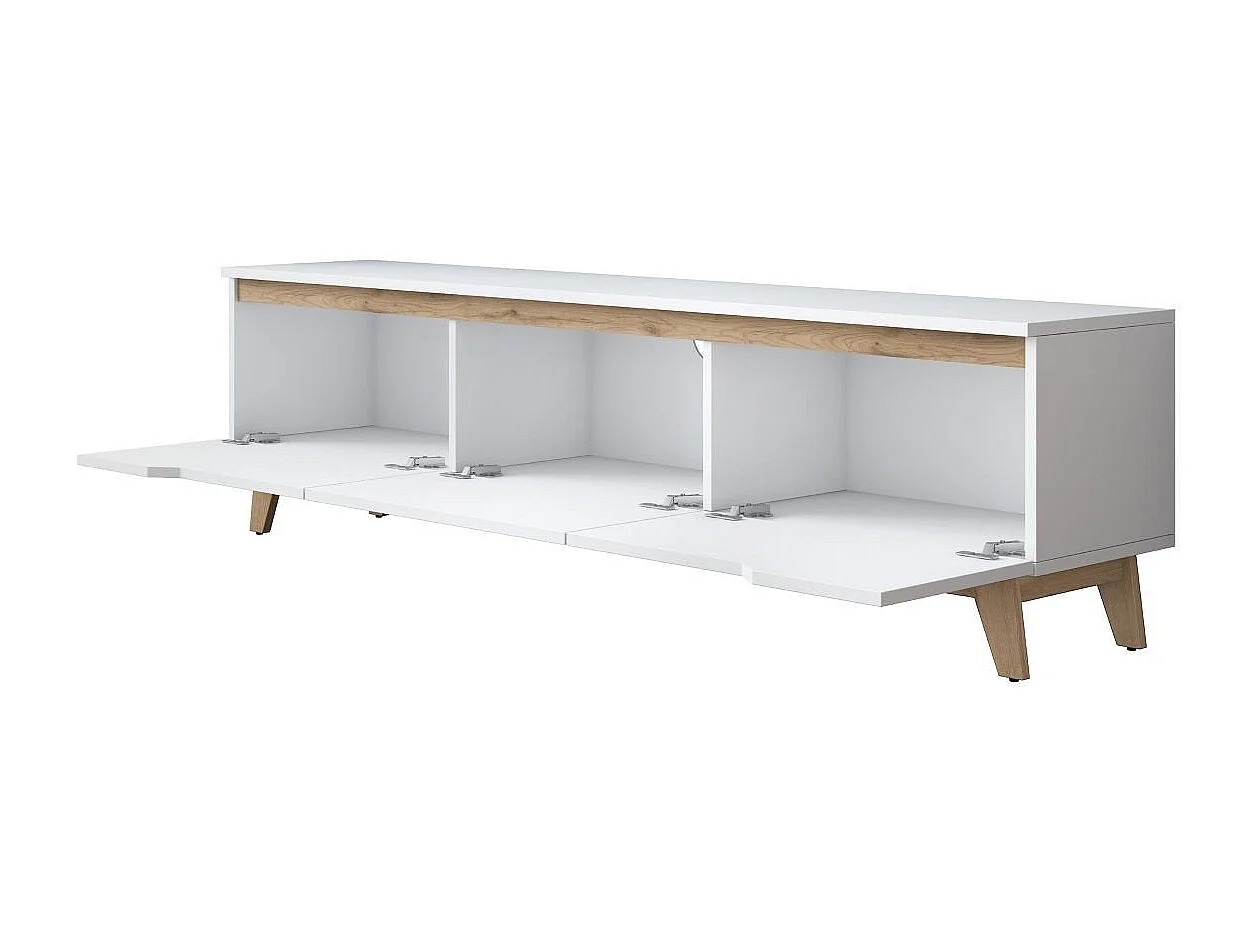 Meuble TV 3 portes blanc - L180 cm