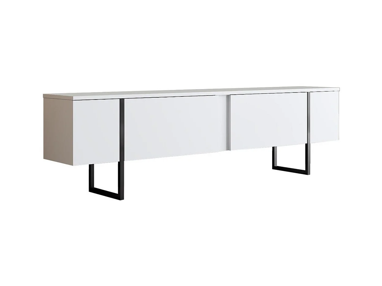 Meuble TV 2 portes rabattables L180 cm - LUXE