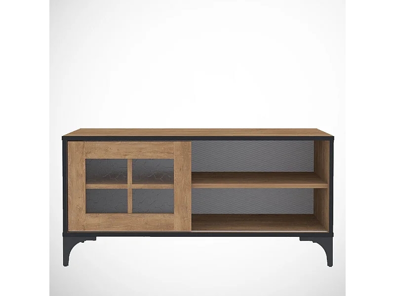 TV-meubel – 100 cm x 54 cm x 42 cm – Eiken – Melamine gecoate spaanplaat