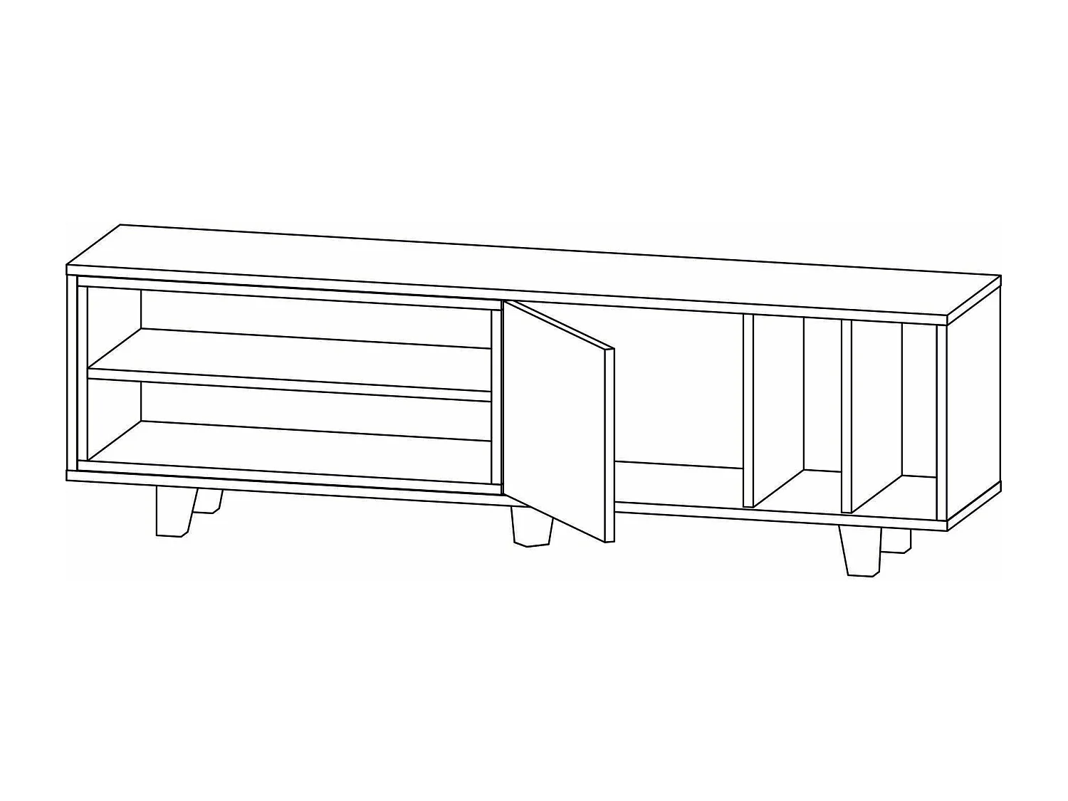 Meuble TV Prifma Bois intérieur Chêne et Blanc
