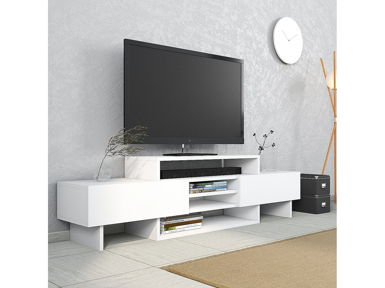 Meuble Tv design Sendra L160cm Blanc