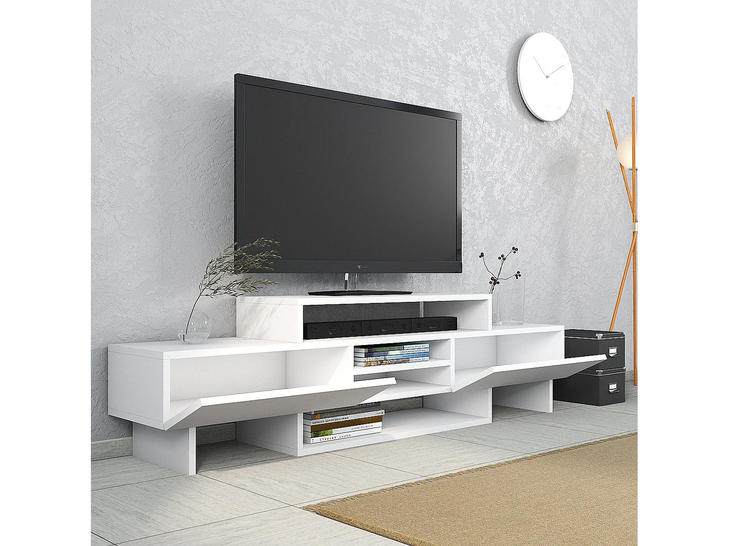 Meuble Tv design Sendra L160cm Blanc