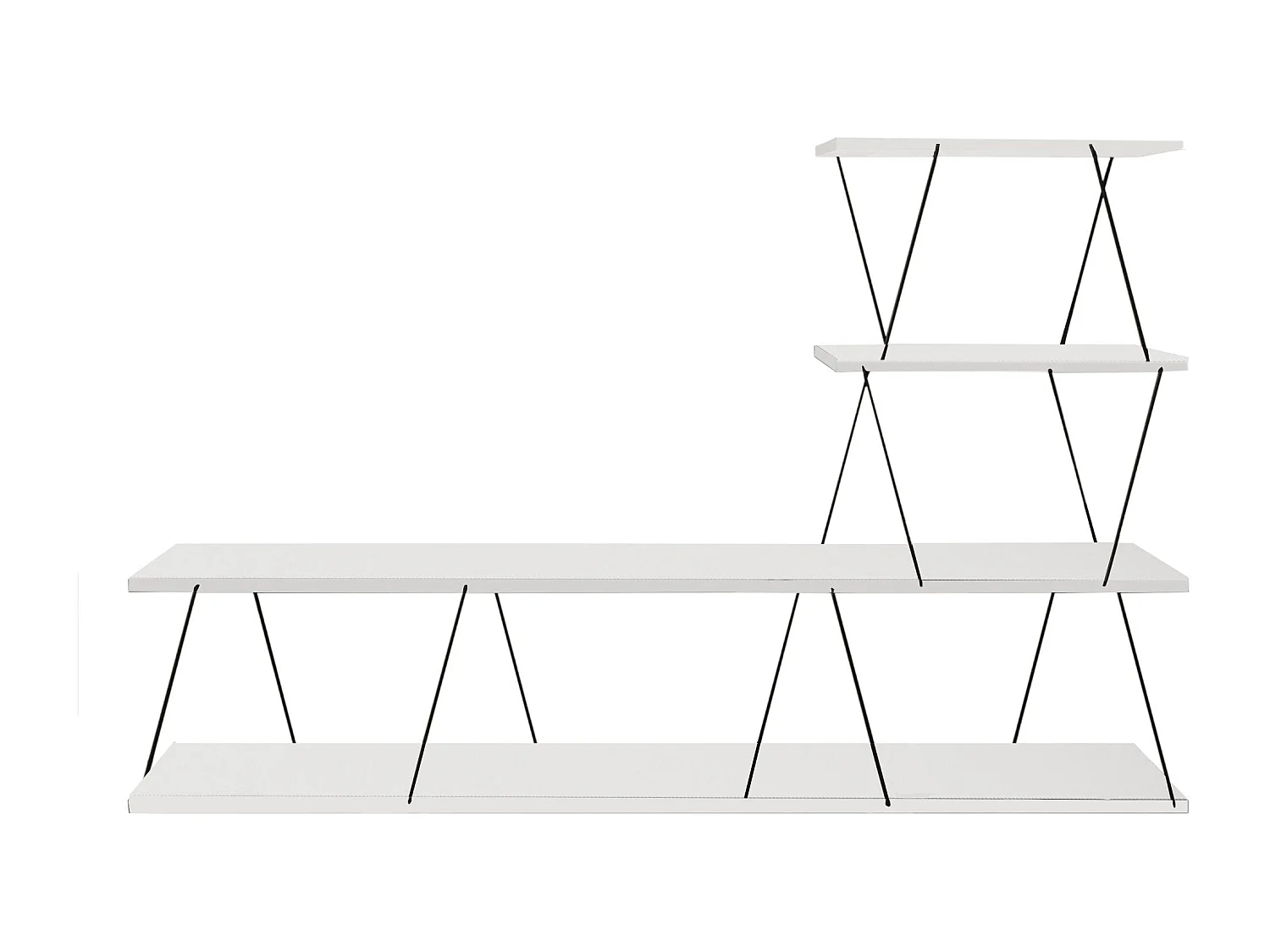 Mesa de tv Kailua 1335, Blanco, 150x93x30cm