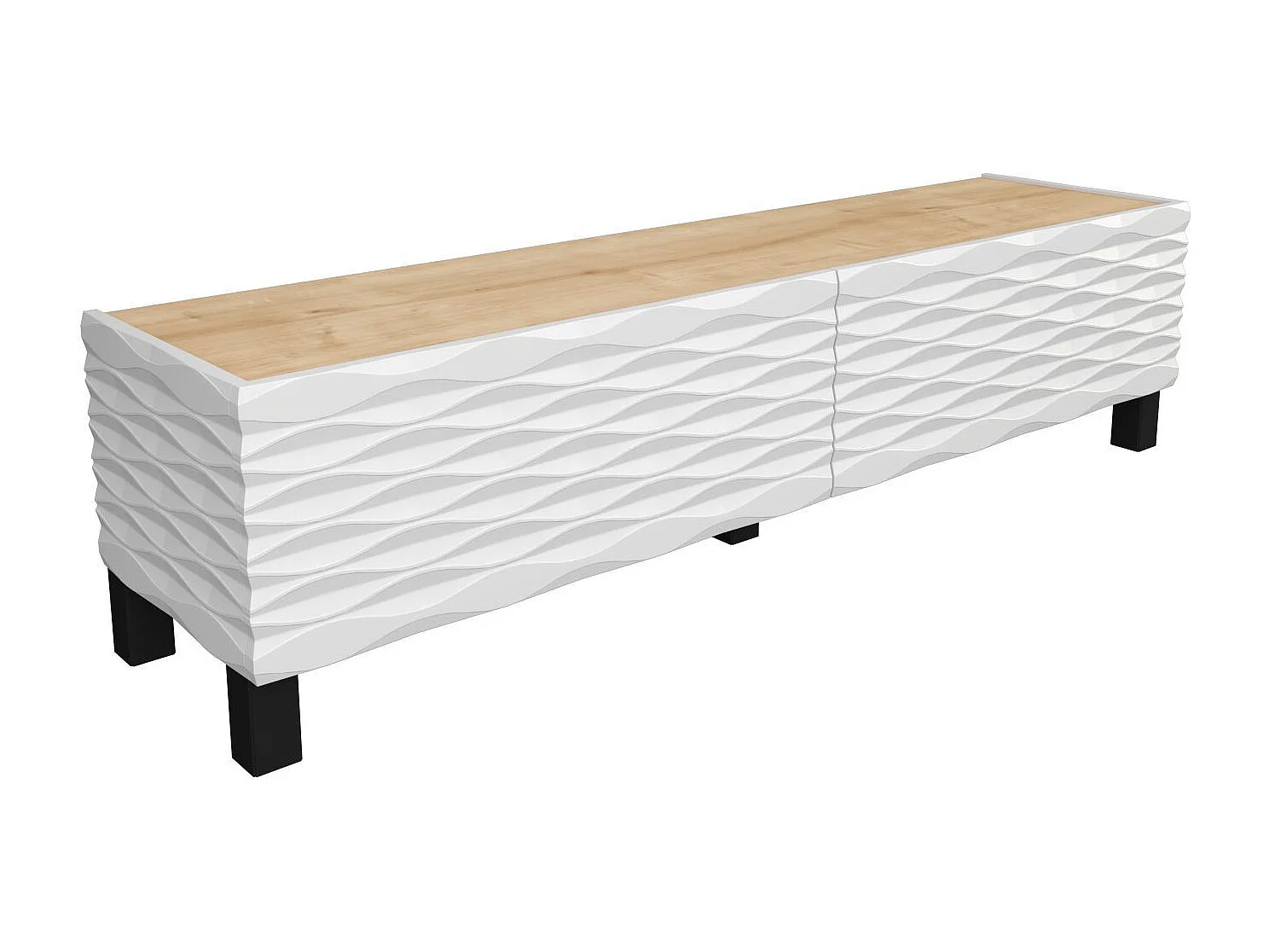 Traditionele tv-standaard, saffier en wit, 149,2 x 35 x 38 cm | 100% gemelamineerde spaanplaat, 18 mm dik | Stijlvolle opbergoplossing voor woonkamers