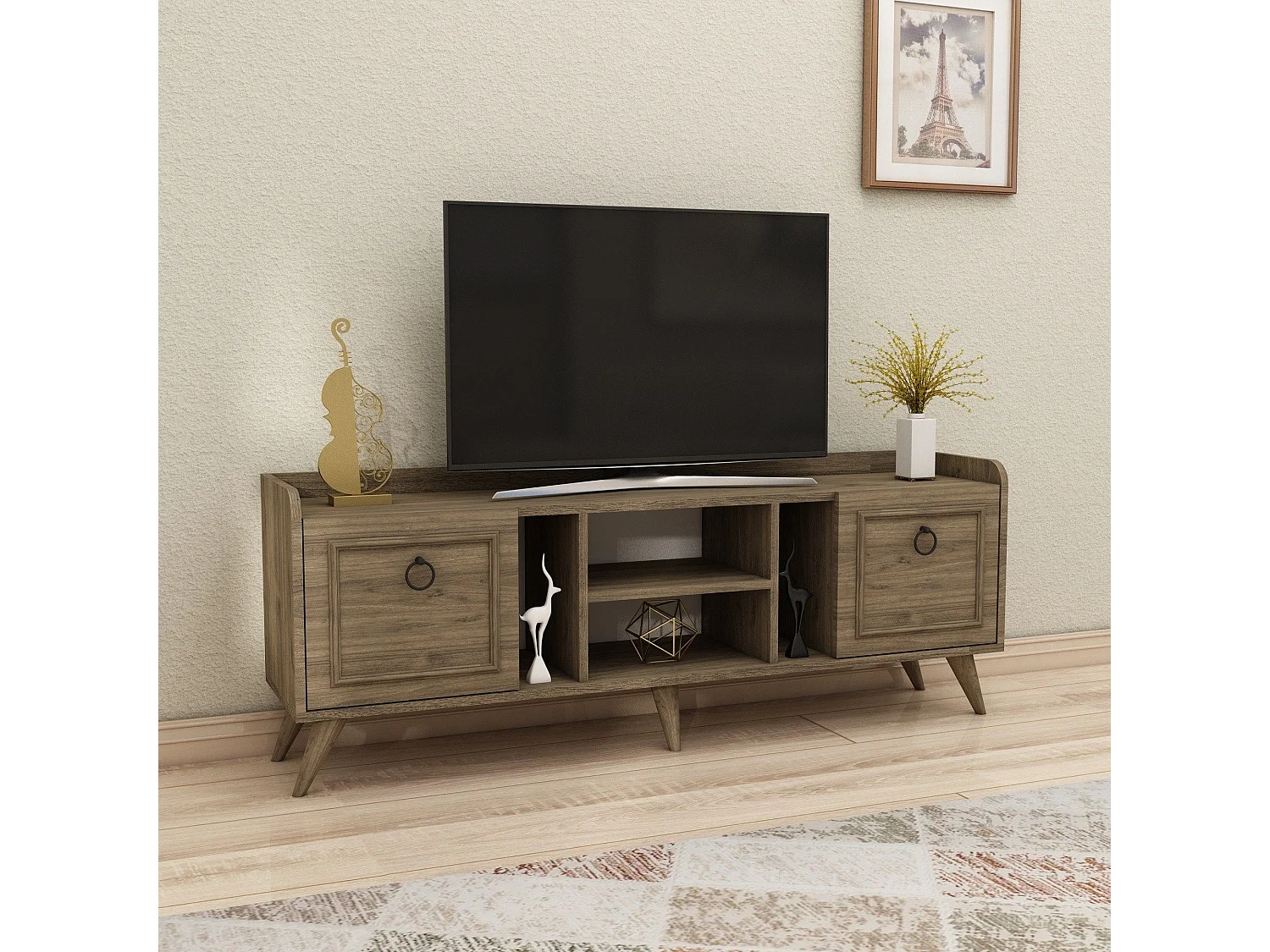 Mobile TV in noce rubino