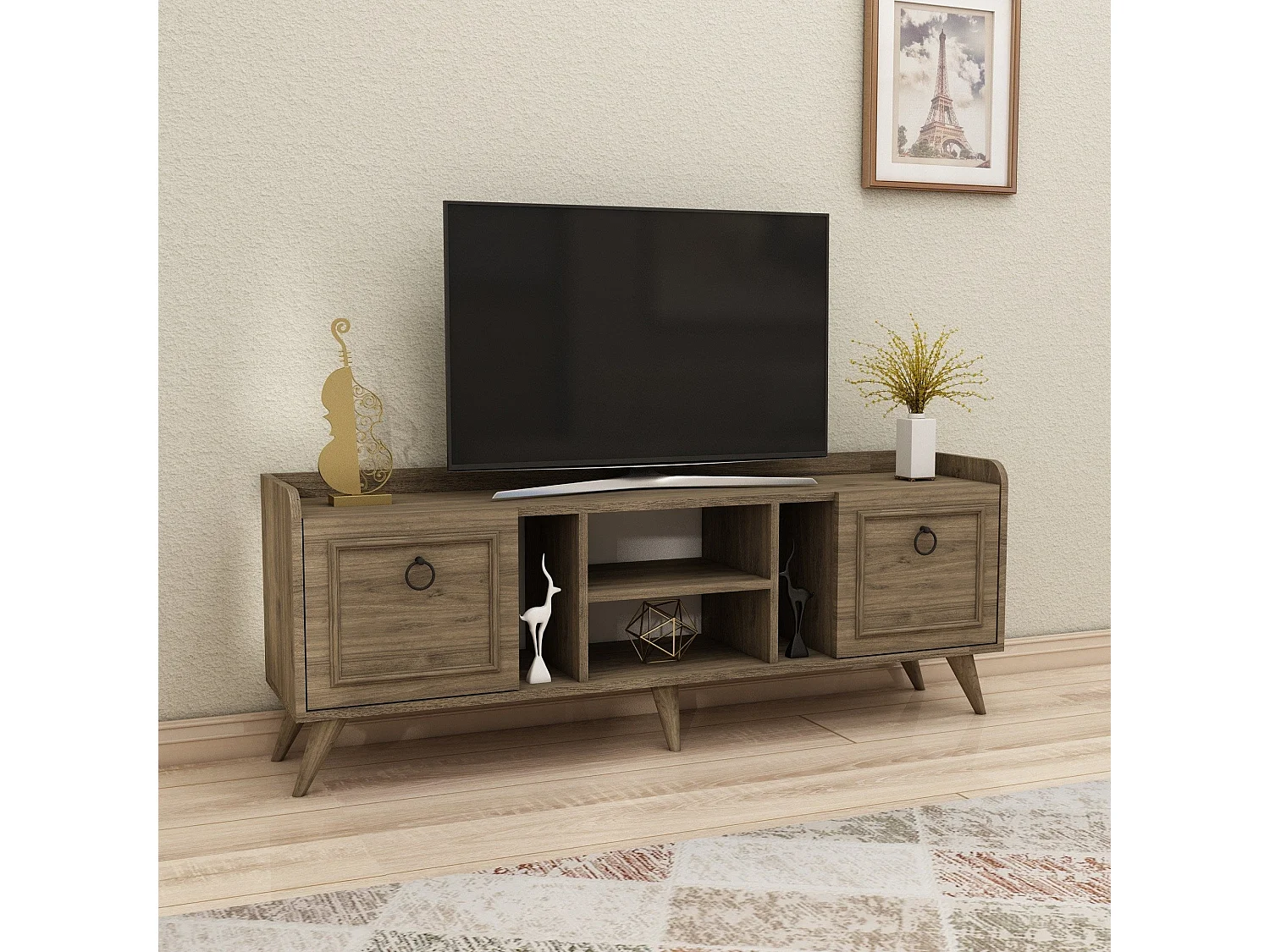 Mobile TV in noce rubino