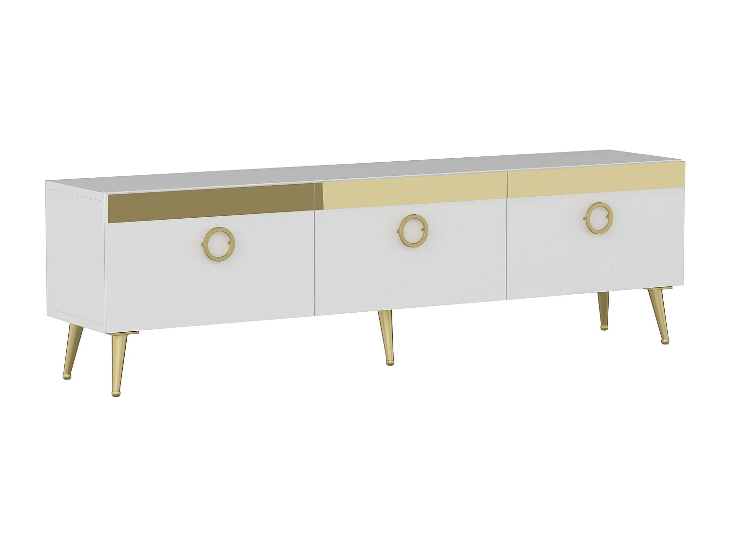 TV-Ständer – 150 cm x 30 cm x 45 cm – Weiß – Spanplatte