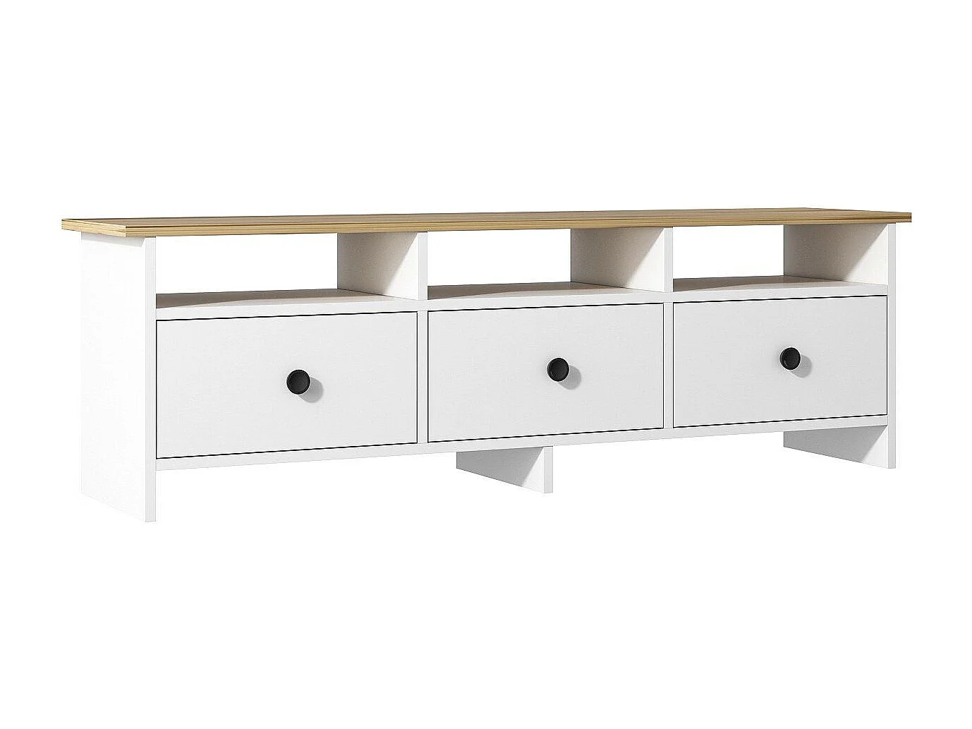 Mobile TV – 150 cm x 47 cm x 36 cm – Bianco e Zaffiro – Pannello truciolare rivestito in melaminico