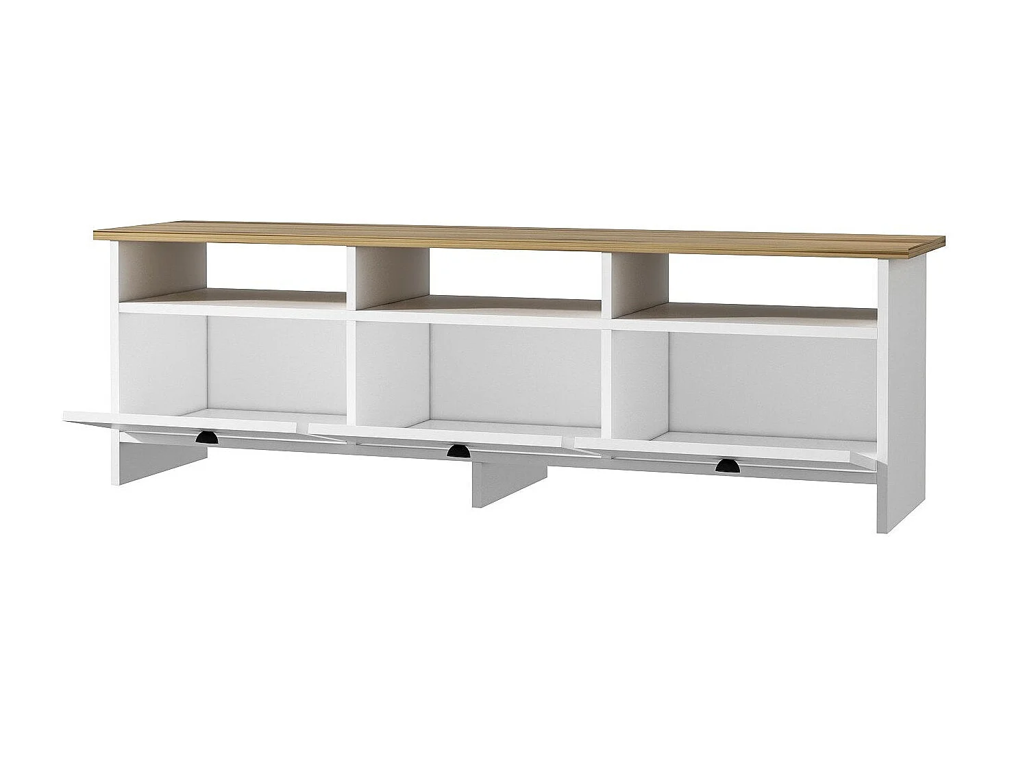 Mobile TV – 150 cm x 47 cm x 36 cm – Bianco e Zaffiro – Pannello truciolare rivestito in melaminico